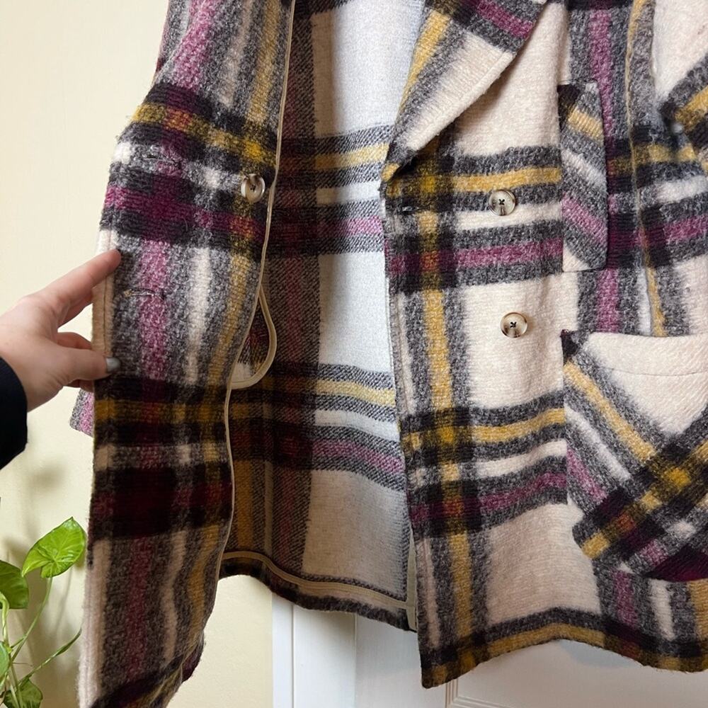 Roots Seymour Plaid Boxy Wool Blend Peacoat - Picture 10 of 12